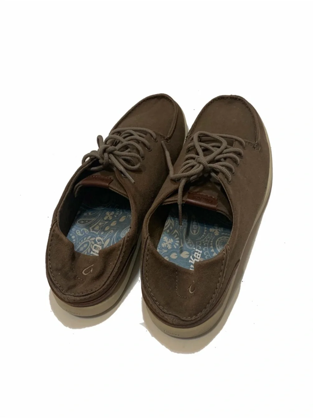 Olukai manoa Men's Casual Canvas Lace-Up Shoes in Brown
